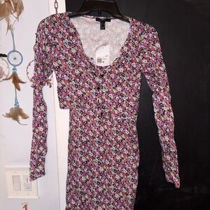 Forever 21 Multicolor Floral Dress With Matching Removable Sweater